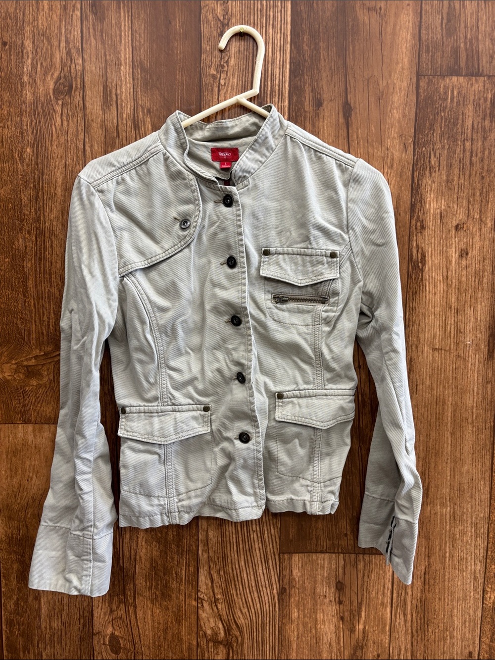 Mossimo Light Gray Utility Jacket with Button Front